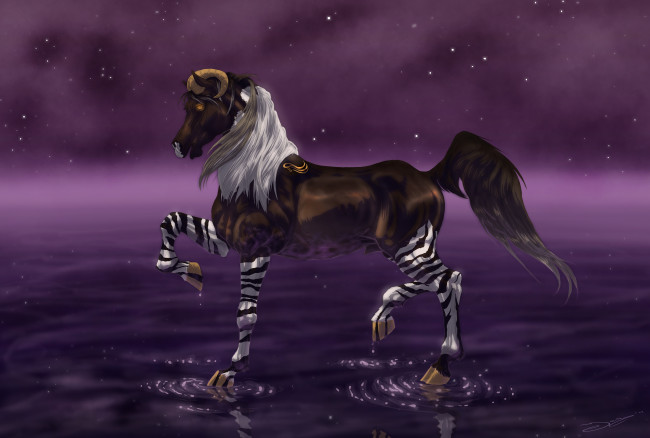 Обои картинки фото рисованные, животные, сказочные, мифические, лошадь