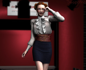 Картинка 3д+графика люди+ people взгляд очки девушка