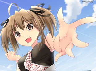 Картинка аниме *unknown+ другое облака небо девушка рука