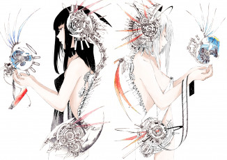 Картинка аниме -headphones+&+instrumental наушники хребет технологии девушки kaede2754