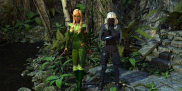 Картинка 3д+графика эльфы+ elves эльфийки лестница растение оружие лес взгляд