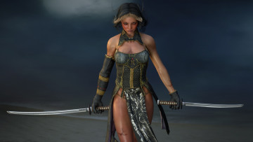 Картинка 3д+графика амазонки+ amazon катана взгляд девушка