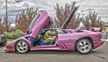 Картинка lamborghini+diablo автомобили выставки+и+уличные+фото ламборджини сиреневый