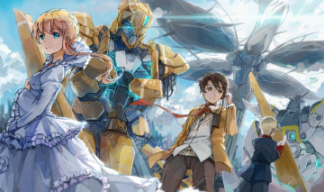 Картинка аниме aldnoah+zero роботы парни девушка slaine troyard kaizuka inaho asseylum vers allusia