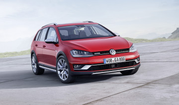 обоя автомобили, volkswagen, красный, 2014г, typ, 5g, alltrack, golf