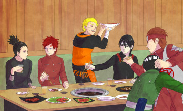 Картинка аниме naruto shikamaru art rock lee choji last movie sai uzumaki gaara