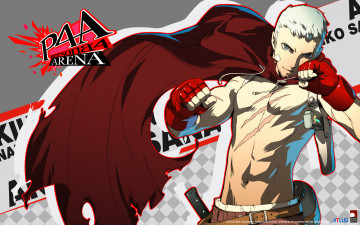 Картинка аниме persona+4 парень торс кулаки улыбка взгляд