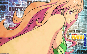 Картинка by+koala аниме one+piece надпись девушка nami купальник улыбка