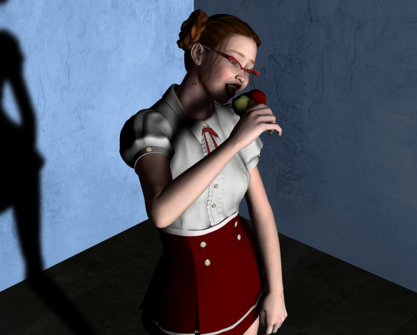 Обои картинки фото 3д графика, люди , people, очки, взгляд, девушка