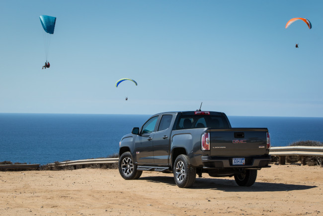 Обои картинки фото автомобили, gm-gmc, terrain, all, canyon, gmc, 2015г, crew, cab, темный