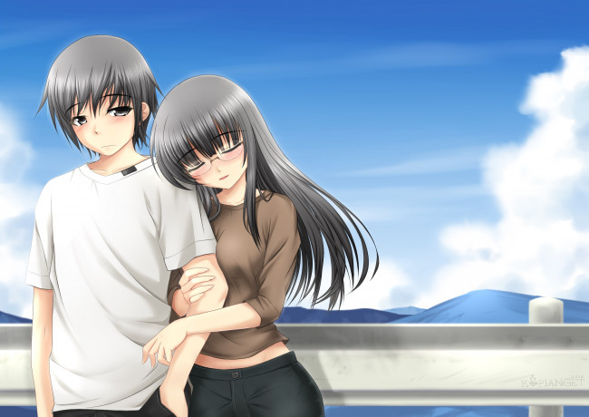 Обои картинки фото аниме, *unknown , другое, девушка, мужчина