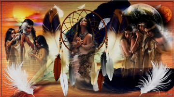 Картинка разное компьютерный+дизайн природа перья индианки индейцы