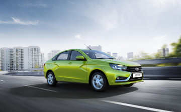 Картинка автомобили ваз lada vesta gfl 2015г зеленый