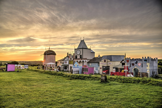 Обои картинки фото разное, мельницы, закат, строения, мельница