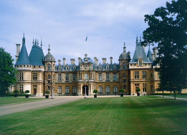 Обои картинки фото города, замки англии, газон, дворец, woodstock, blenheim, palace, англия