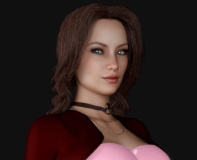 Картинка 3д+графика портрет+ portraits фон взгляд девушка