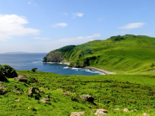 Картинка приморье природа побережье берег море бухта