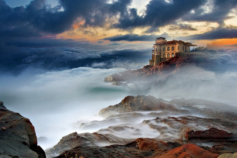 Картинка города замки+италии побережье