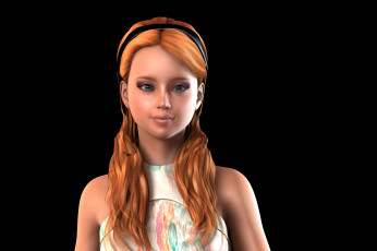 Картинка 3д+графика портрет+ portraits взгляд девушка фон