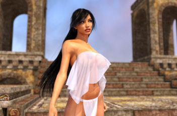 Картинка 3д+графика люди+ people девушка взгляд фон