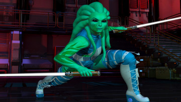 Картинка 3д+графика существа+ creatures девушка взгляд фон