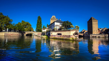 Картинка города страсбург+ франция мост здания канал