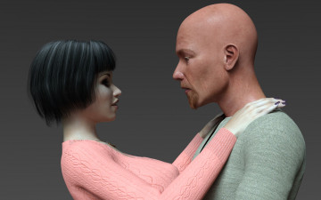 Картинка 3д+графика романтика+ romantics девушка взгляд фон