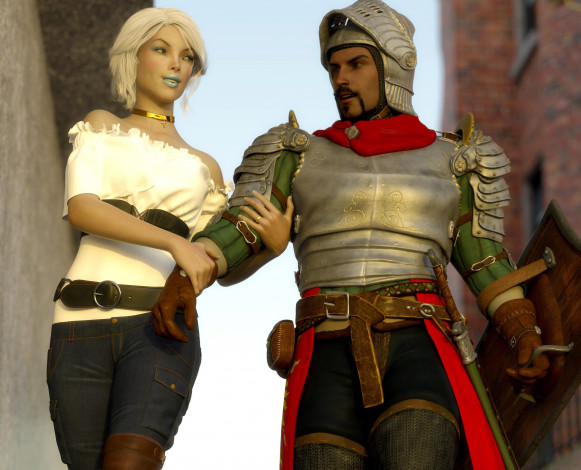 Обои картинки фото 3д графика, фантазия , fantasy, девушка, фон, взгляд