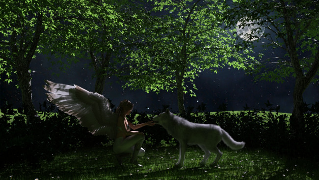 Обои картинки фото 3д графика, ангел , angel, фон, взгляд, девушка