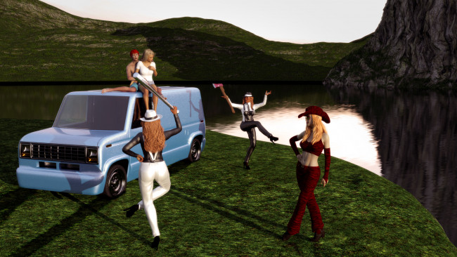 Обои картинки фото 3д графика, фантазия , fantasy, фон, девушки, взгляд