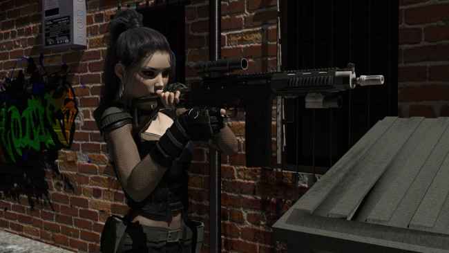 Обои картинки фото 3д графика, фантазия , fantasy, фон, взгляд, девушка