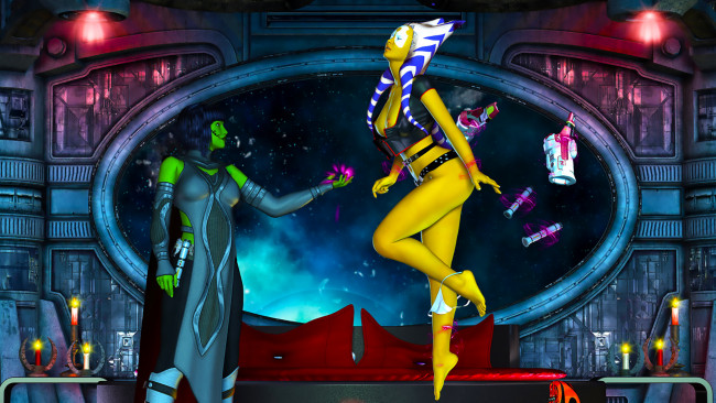 Обои картинки фото 3д графика, существа , creatures, девушка, взгляд, фон