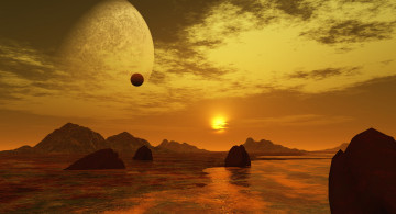 Картинка 3д+графика атмосфера настроение+ atmosphere+ +mood+ поверхность планета