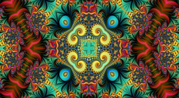 Картинка 3д+графика фракталы+ fractal цвет фон узор