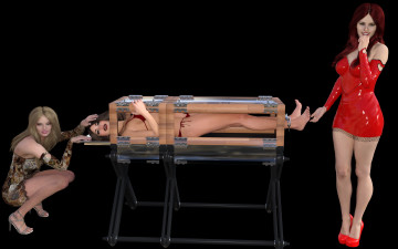 обоя 3д графика, люди , people, взгляд, девушки, фон