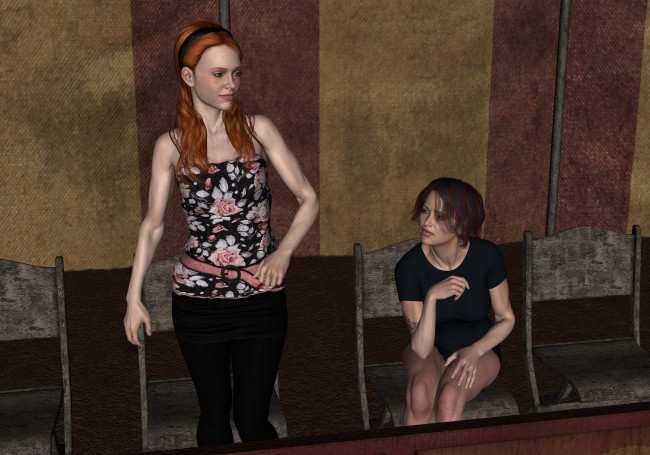 Обои картинки фото 3д графика, люди , people, фон, взгляд, девушки