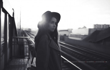 Картинка календари компьютерный+дизайн 2019 calendar девушка шляпа рельсы профиль женщина