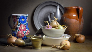 обоя еда, лук, кувшин, репчатый