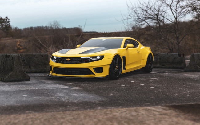 Обои картинки фото chevrolet camaro rs bumble bee new vision, автомобили, 3д, chevrolet, camaro, rs, bumble, bee, new, vision