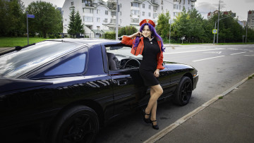 обоя автомобили, -авто с девушками, toyota, supra