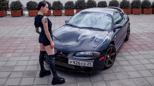 Обои картинки фото автомобили, -авто с девушками, margo, eclipse