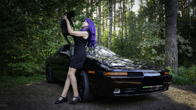 Обои картинки фото автомобили, -авто с девушками, toyota, supra