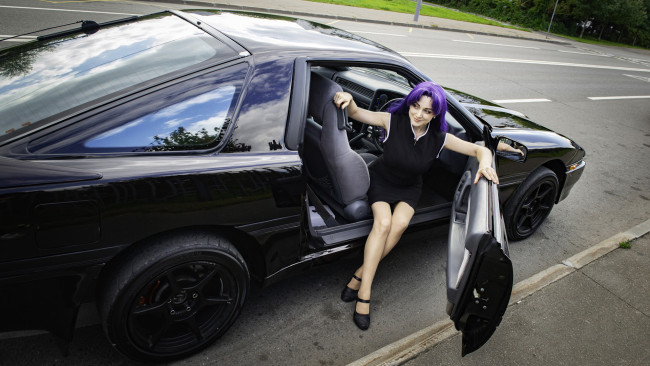 Обои картинки фото автомобили, -авто с девушками, toyota, supra