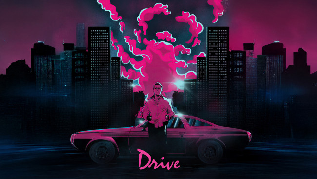 Обои картинки фото рисованное, кино,  мультфильмы, ryan, gosling, drive