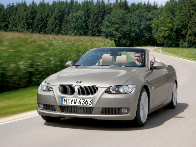 Обои картинки фото bmw, 335i, convertible, 2007, автомобили
