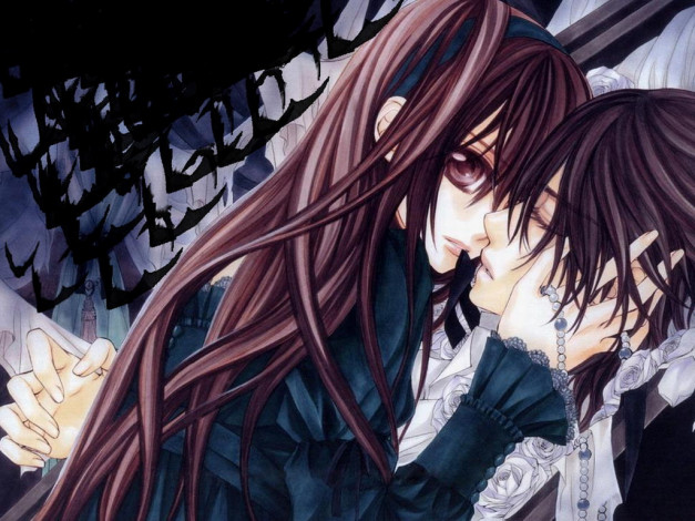 Обои картинки фото yuuki, and, kaname, аниме, vampire, knight