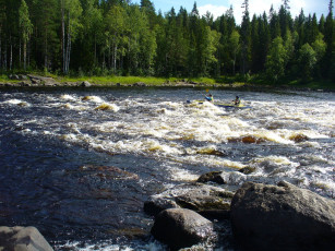 Картинка природа реки озера карелия сплав