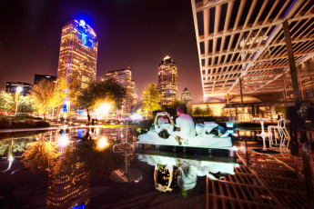 Картинка города огни ночного освещение центр даллас