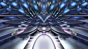 Картинка 3д графика fractal фракталы фон узор