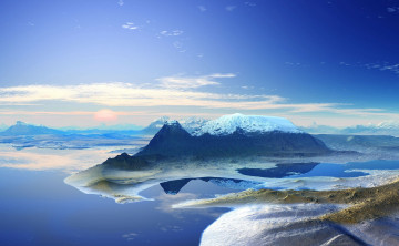 Картинка 3д графика nature landscape природа hegy tenger